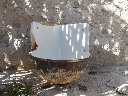 Antikes eckbecken guss emaille - guss,